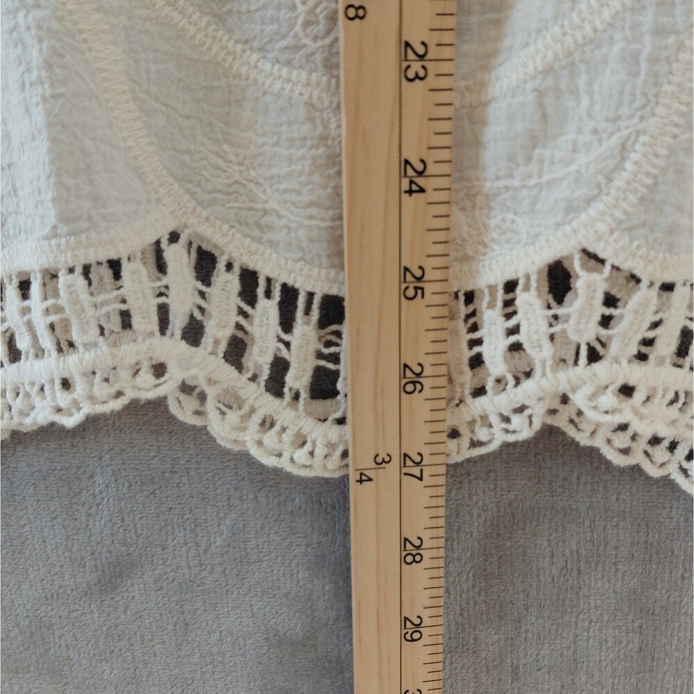 Latitude 10 Crochet Boho Cotton Tunic Women's Large Coverup Delicate Appliques - Picture 10 of 10